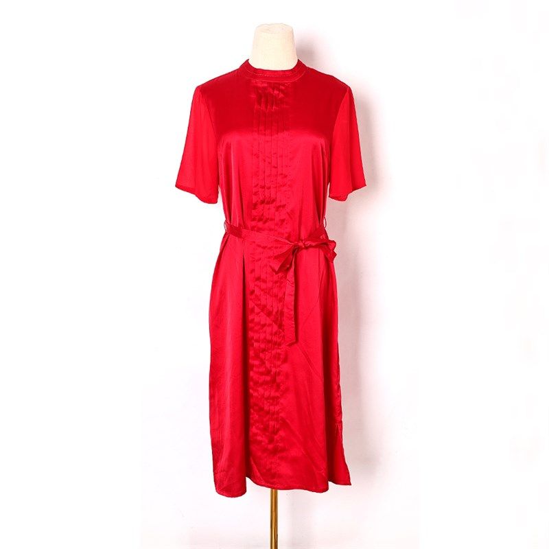 连衣裙女2024年夏季新品圆领套头中长款中年妈妈装气质短袖过膝潮,女装/女士精品,连衣裙,淘宝优惠券,粉丝福利购,淘宝优惠卷