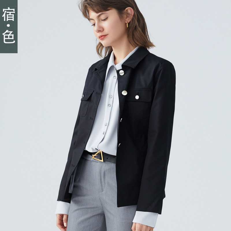 宿色短款风衣女小个子2021春秋新款修身上衣工装夹克百搭气质外套,女装/女士精品,风衣,淘宝优惠券,粉丝福利购,淘宝优惠卷