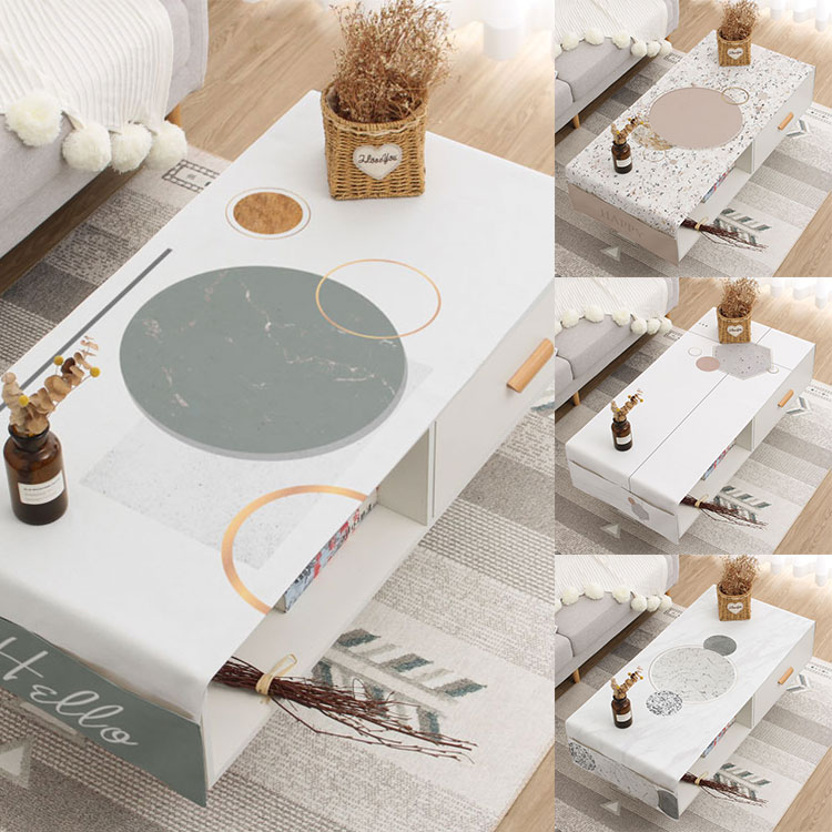 几何抽象 极简抽象桌布现代简约棉麻桌布台布茶几布盖巾防水防烫