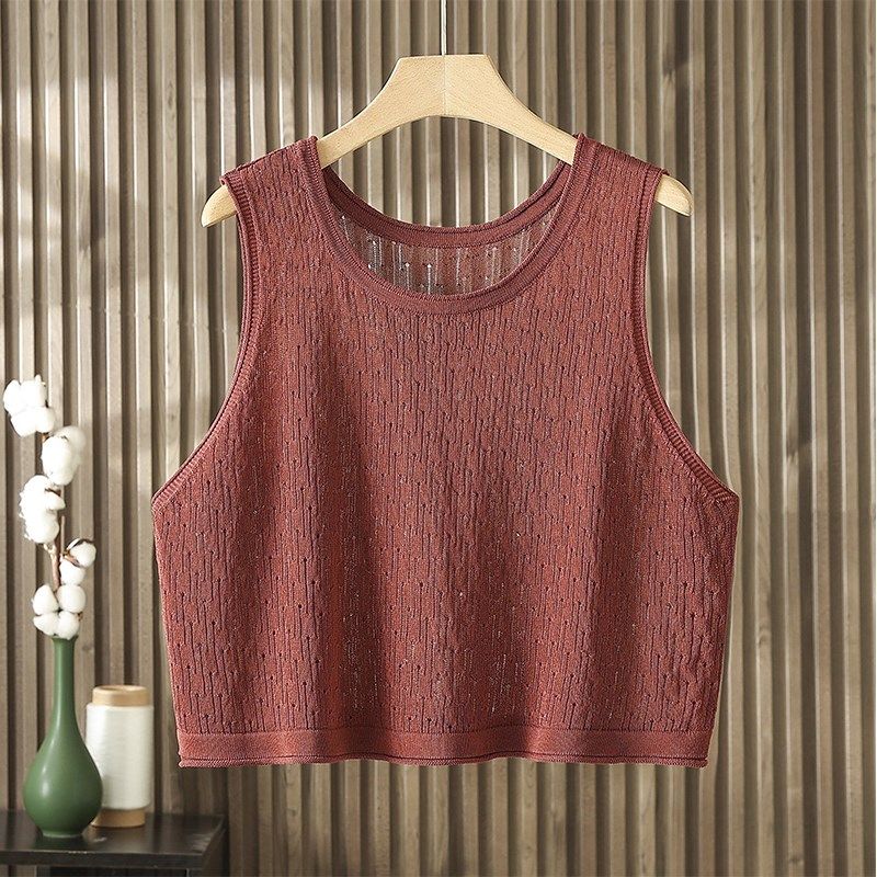 大码夏季短款镂空亚麻针织马甲小背心女外穿薄款宽松冰丝外搭上衣,女装/女士精品,马夹,淘宝优惠券,粉丝福利购,淘宝优惠卷