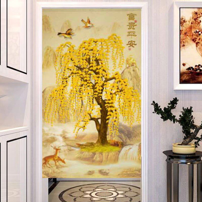 厨房布帘门帘布艺隔断帘客厅卧室家用长帘半帘棉麻加厚挡风挂帘