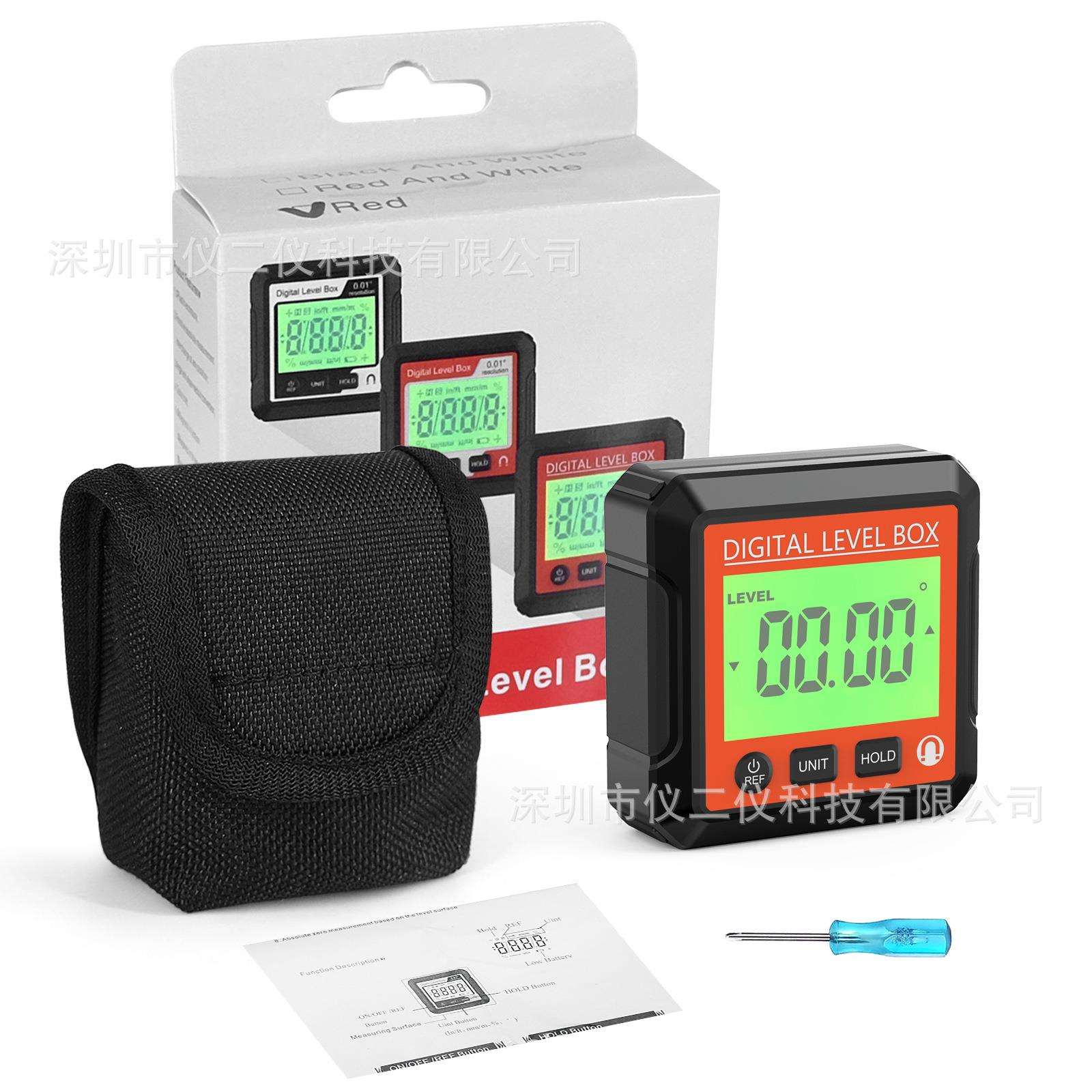 跨境数显电子量角器测斜仪水平仪测角仪迷你磁吸测坡度计角度测量