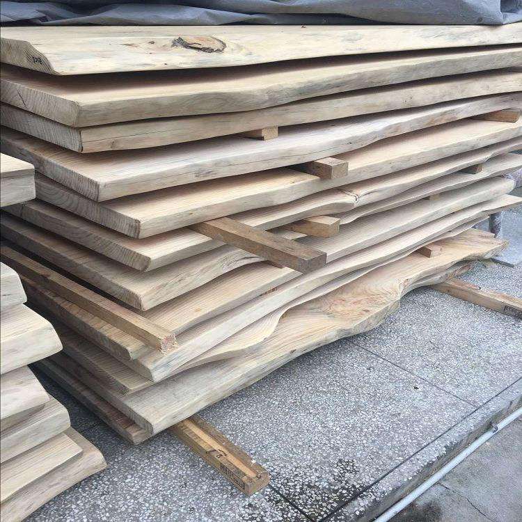 实木桌面木板 不规则松木整板实木板 原木自然边餐桌茶桌面板