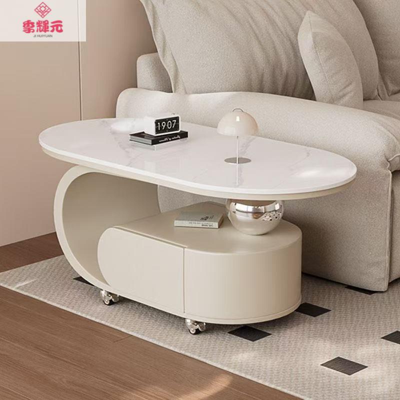 意式现代岩板新款茶几客厅家用高级小户型简约新款轻奢可移动边几