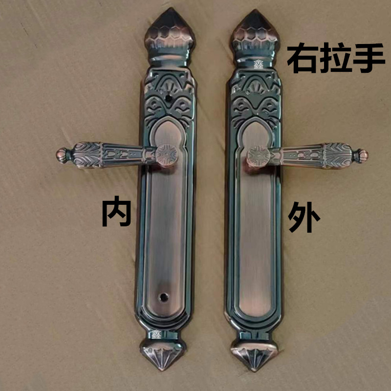 双开关大门假拉手通用型门把手防B盗门机械锁具假把手不带锁孔通