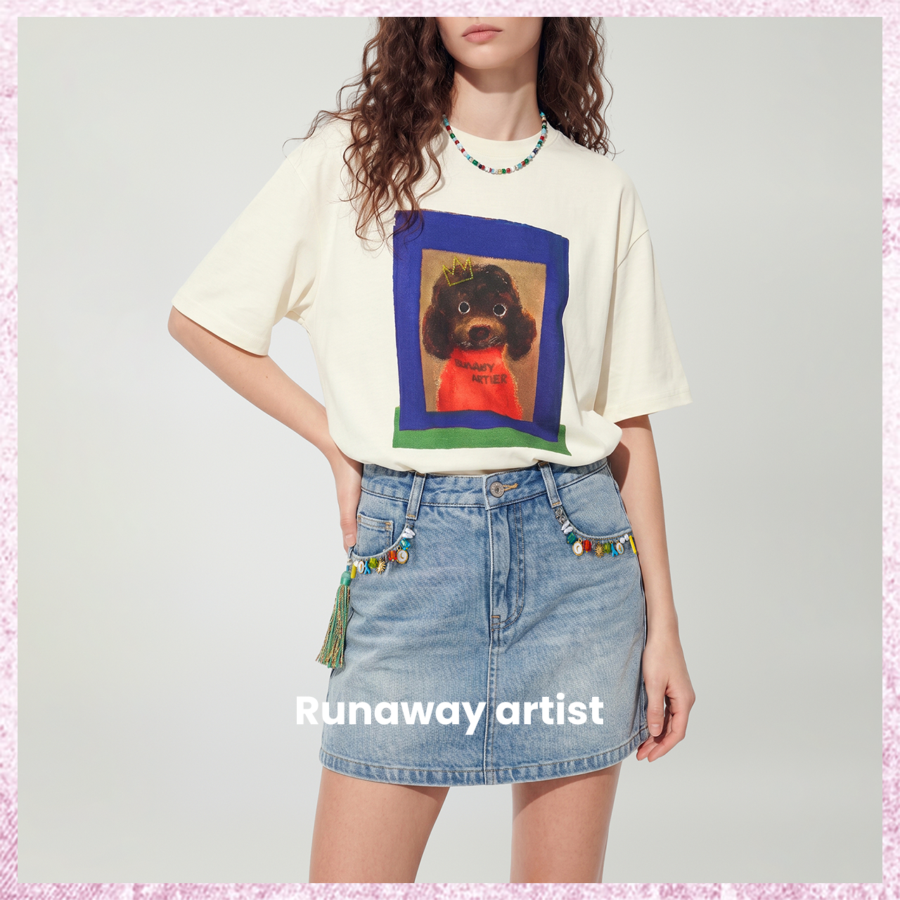【沈梦辰浪姐徐洁儿同款】Runawayartist小狗T恤高科技防晒UPF40+ - 实物图