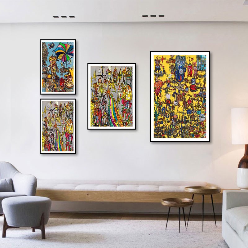 CJ Zhang圣殿油画张长江挂画极繁主义涂鸦艺术画廊画展玄关装饰画