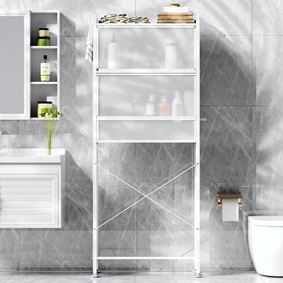 滚筒洗衣机一体柜阳台置物架上方架子收纳架多层带柜门防尘多功能