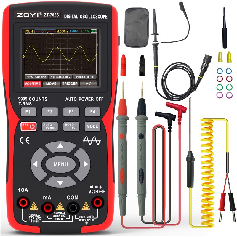 速发新品众仪彩屏手持数字示波用电表ZT-70Q2S示波器二合一多功