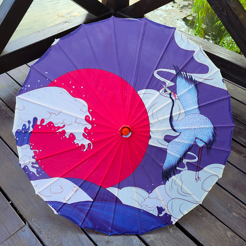 国潮人物油纸伞国潮吊s顶装饰伞灯 国潮人物墙面装饰吊顶伞