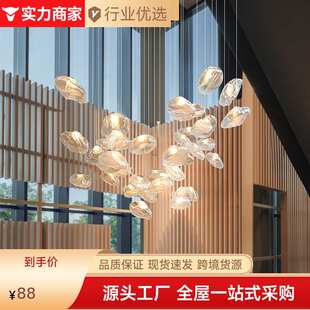 定制中山古镇灯具简约现代复式楼客厅旋转楼梯间公寓loft餐厅吊灯