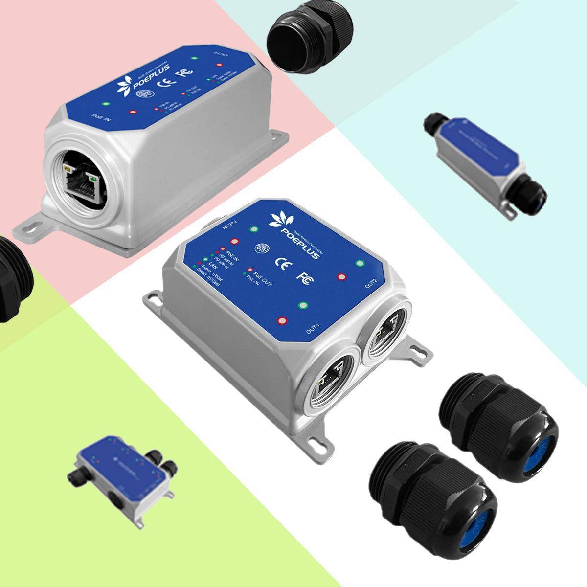 1to2 IP67 outdoor giga poe extender max 800m一对二防水延长器