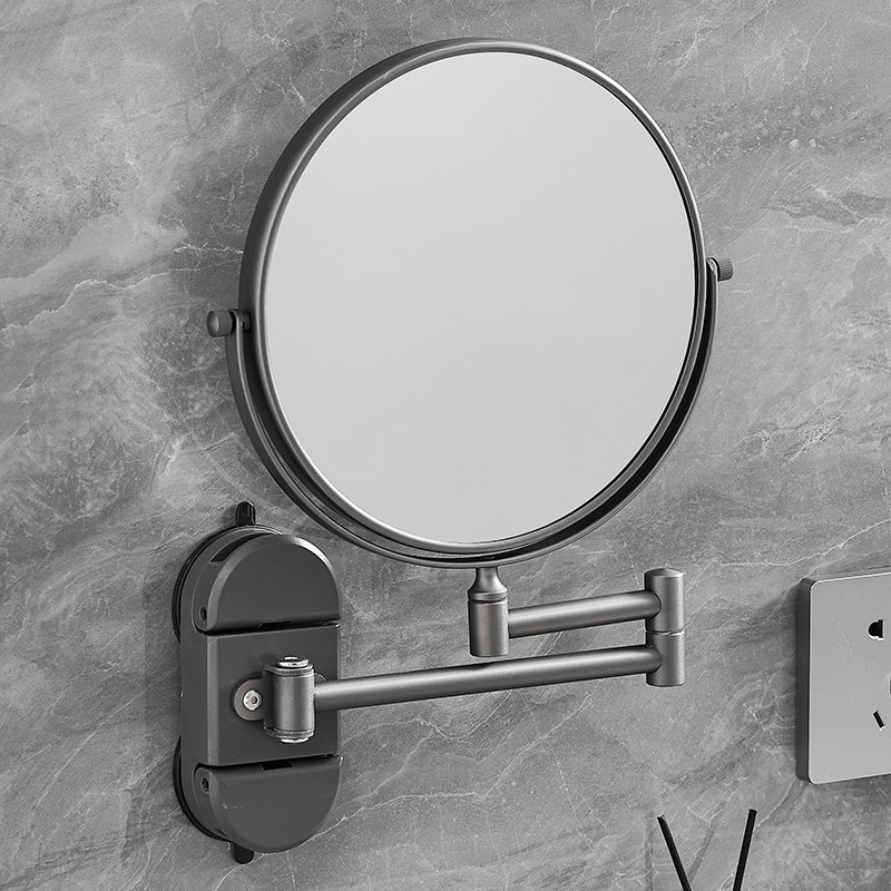 吸盘化妆镜酒店免打孔折叠壁挂B梳妆镜卫生间浴室可调节美容镜