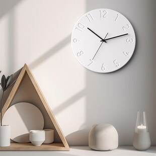 时集水泥数字f挂钟现代简约时钟免打孔静音家用客厅墙饰网红基础