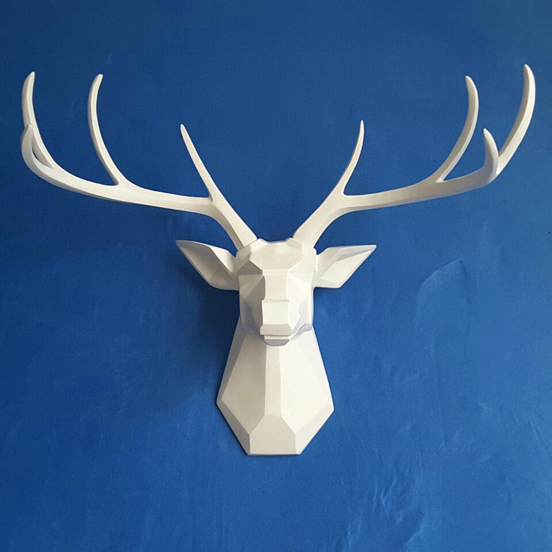 北欧风格招财几何鹿头壁挂家居新房客厅电视背景墙U挂件墙面装饰