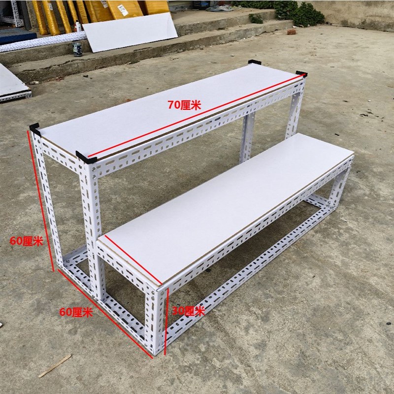 台阶式货架超市梯形展示架二层A三层阶梯式可拆卸置物架商铺摆货