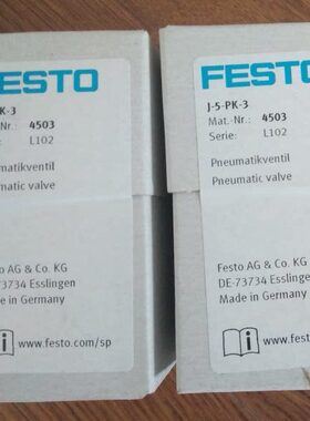 PJ3-现货KV450 FESTO450 5- -3P德国 -控气 全新3L--4阀5原装 K