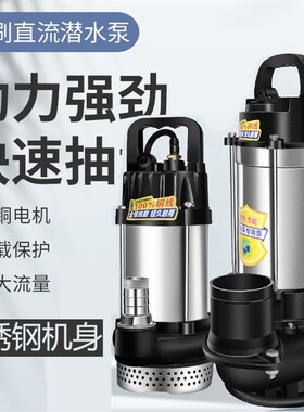 无刷智能直流潜水泵24V48Vv60V72伏电动瓶车抽水泵1寸2寸3寸不锈