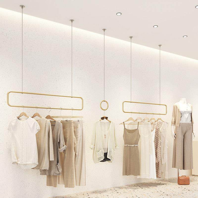 婚纱展示架悬挂吊杆上墙吊架多功能服装货架女装挂衣服架吊环壁挂