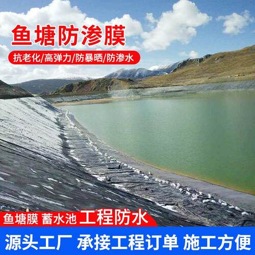 土工膜鱼塘防渗膜藕塘沼气池黑膜