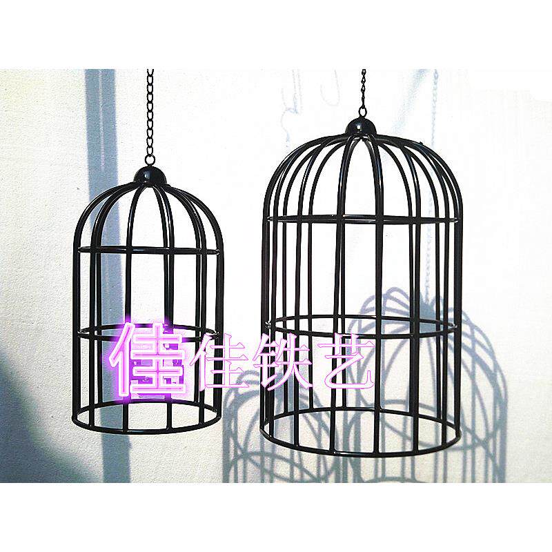 铁艺装饰鸟笼小鸟笼吊饰品 花盆架橱窗工艺摄影道具