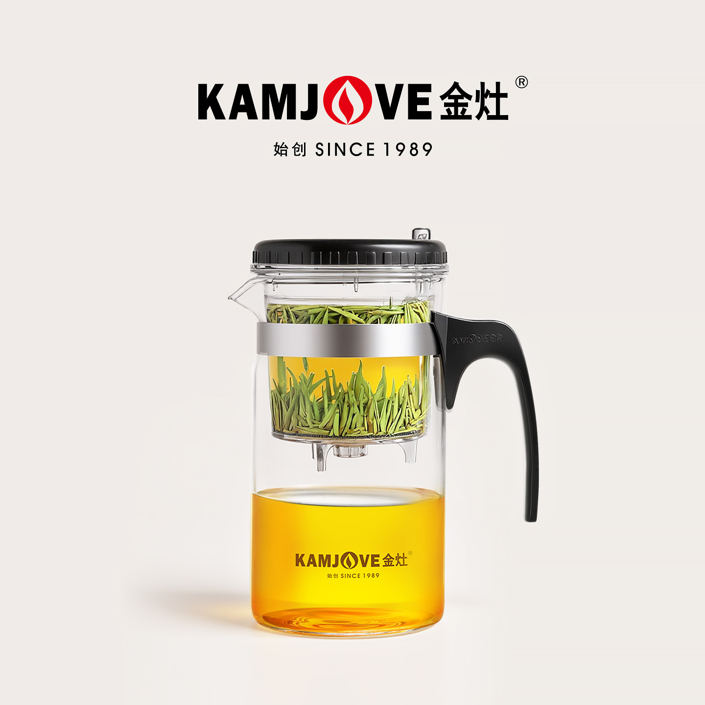 金灶玻璃飘逸杯家用一键茶水分离