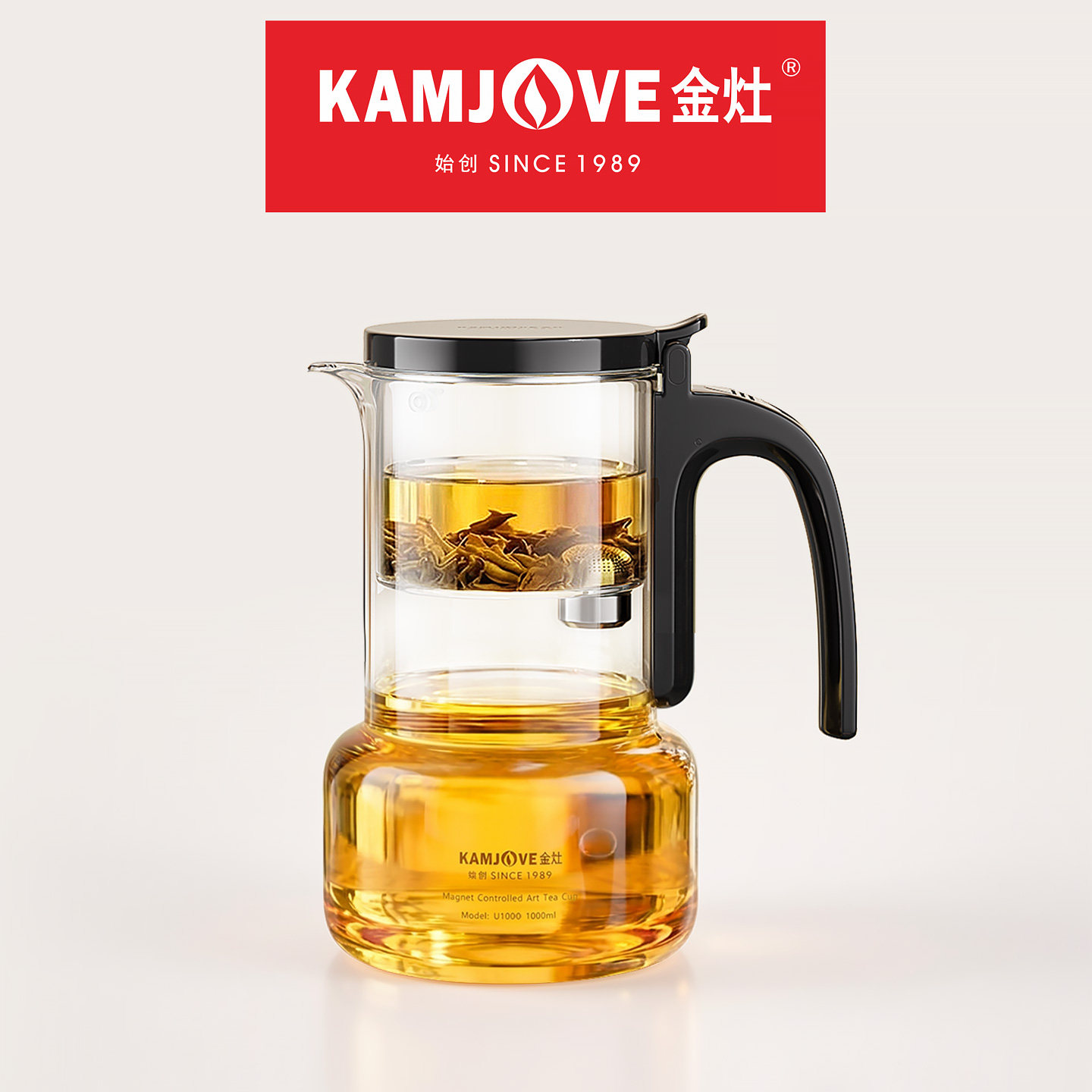 金灶磁控滤茶飘逸杯玻璃泡茶壶