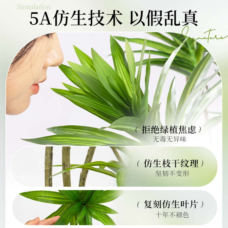 百合竹仿真绿植高端轻奢客厅落地大型室内户外高品质盆景摆件假树