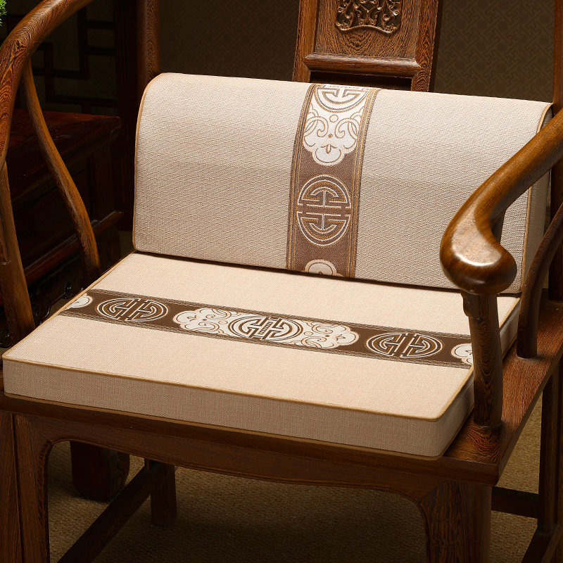 新中式腰靠垫红木沙发r靠枕办公室护腰靠背椅垫坐垫靠垫一体定制
