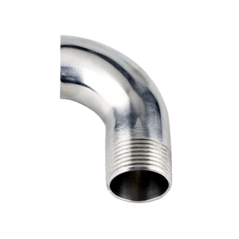 304不锈钢双外丝弯头90v度抛光镜面卫生级双头外螺纹丝扣弯管外牙