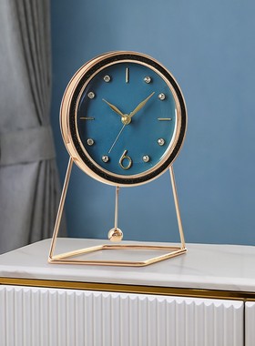 欧式轻奢座钟客厅家用钟表简约时尚静音摆钟台M面创意装饰台钟HD5
