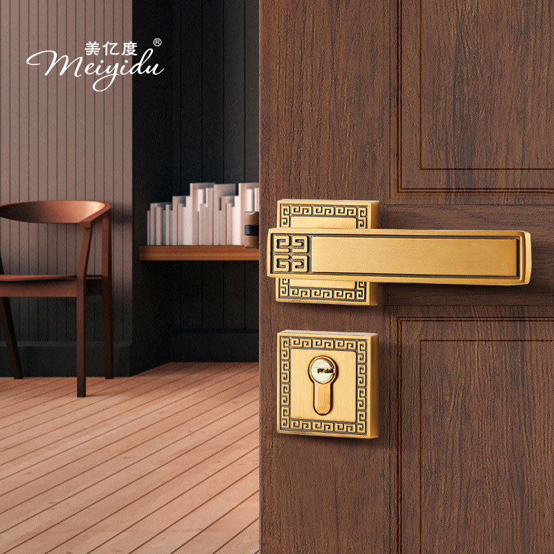 现货执手锁木f门锁分体门锁门锁室内卧室房间门锁内门锁静音磁吸