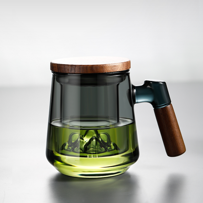 日式玻璃泡茶杯茶水分离耐高温水杯男士办公室S茶杯个人专用茶杯