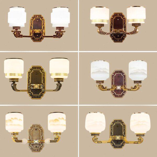 大气奢华卧室床楼梯单头新中式壁灯灯轻奢双头客厅电视背景墙头灯