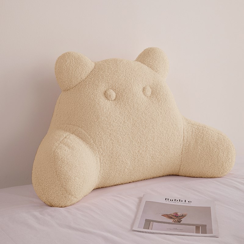 泰迪绒床头靠垫软k包沙发抱枕座椅护腰靠枕大靠背床上看书趴睡枕