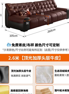 意式极简大黑熊沙发客厅真w皮沙发三人直排黑色沙发轻奢高端拉扣