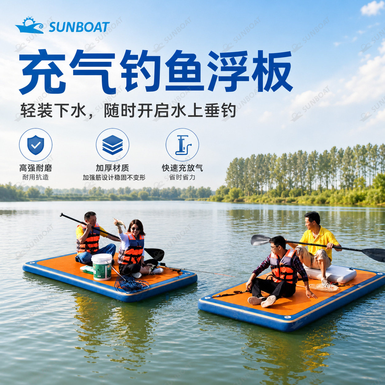 SUNBOAT便携折叠式水上充冲浪板