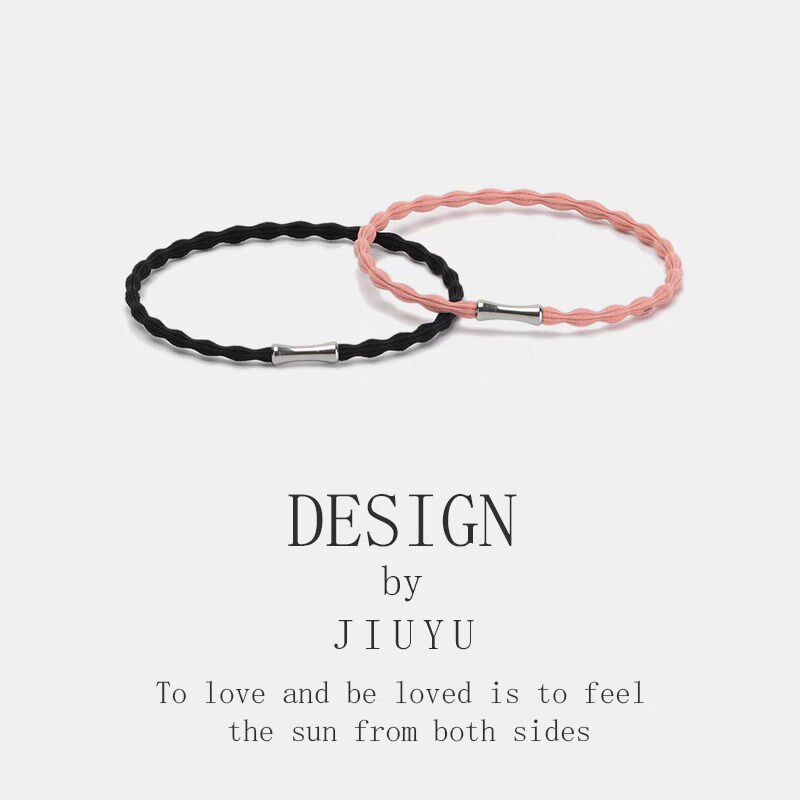 竹定情侣皮筋手链两用发圈送给男朋友小I皮套不勒手头绳竹节发绳