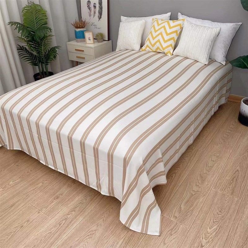 夏季竹纤维条纹简约软凉席230*250双人床单冰凉清爽睡单机洗加厚