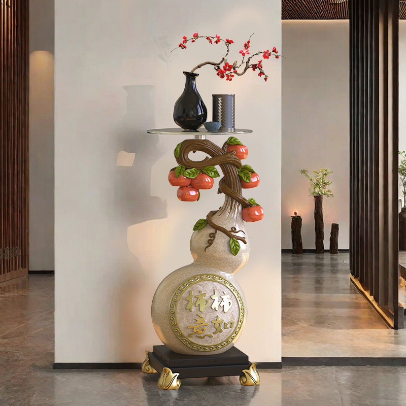 新中式柿柿如意葫芦招财客厅大型落地摆件装饰品搬家乔迁新居礼物,家居饰品,落地摆件,淘宝优惠券,粉丝福利购,淘宝优惠卷