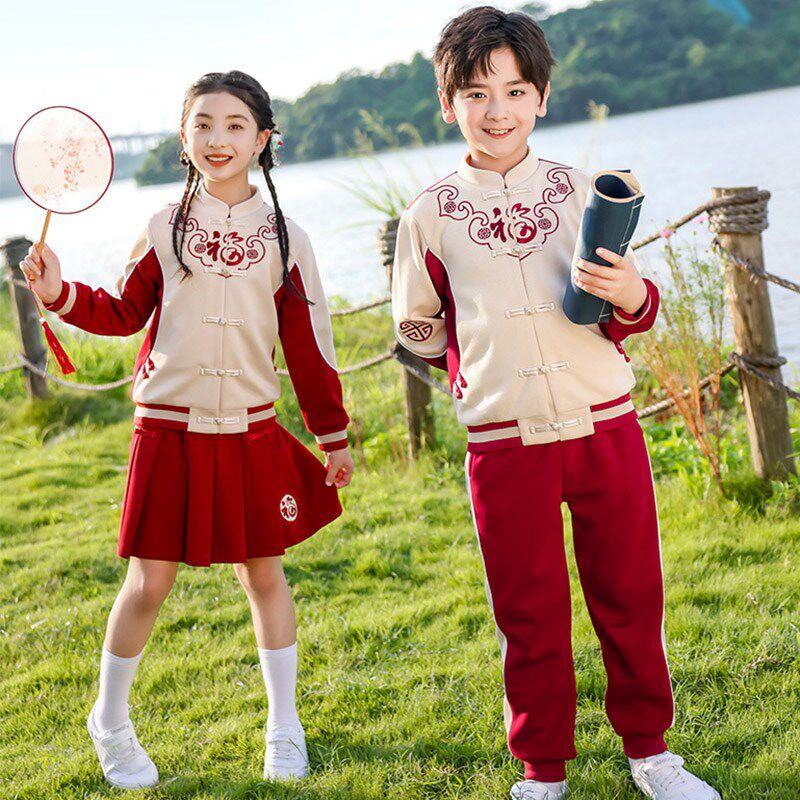 秋冬季小学生校服套装幼儿园园服四季汉服学院运动中国风儿童班服