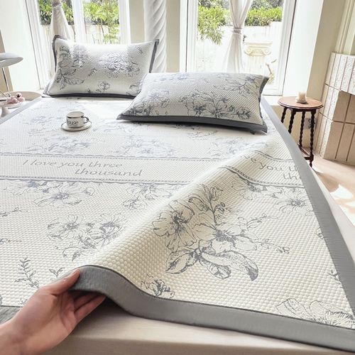 A类PE中分子提花软凉席床笠床席款