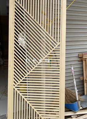 木雕玄关隔断门窗新中式花格简易格栅可定做尺寸遮挡木质环保