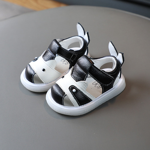 子女幼儿学步鞋 夏季 3岁婴儿鞋 男童软底防滑0一1 透气 包头宝宝凉鞋