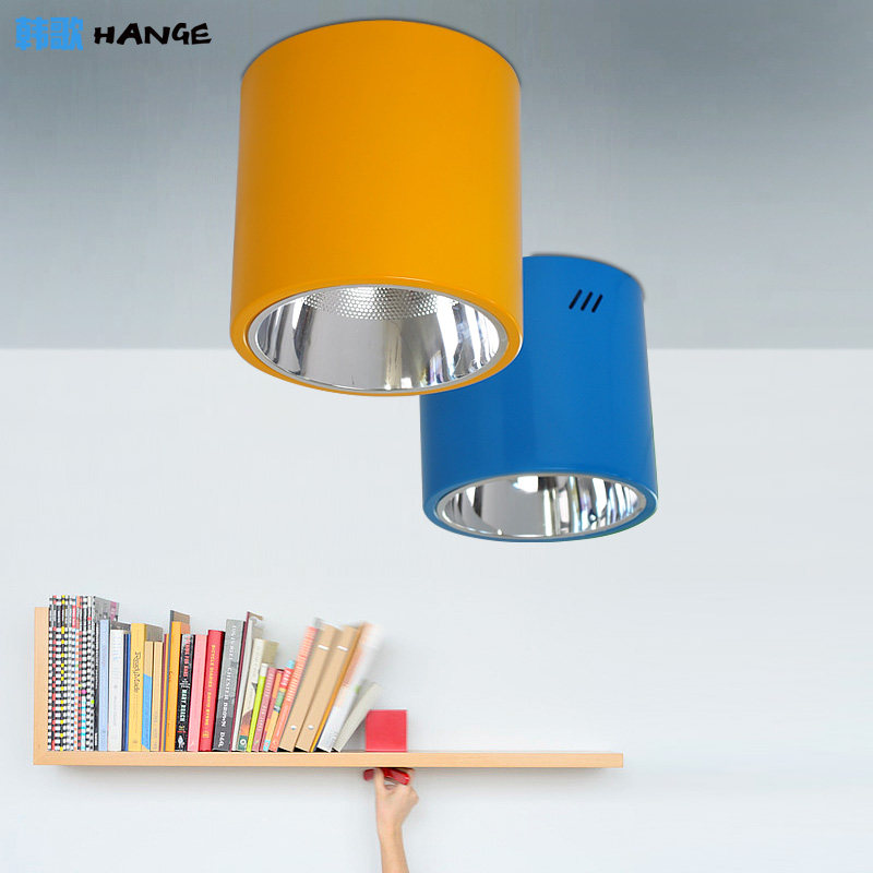 8寸LED彩色明装筒灯走道灯工厂办公室办公室灯具商场灯商业照明