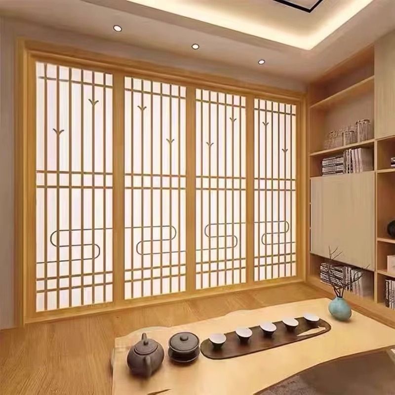 折叠隔断门卫生间门衣柜门中式实木门日式格子门玻璃门厨房推拉门