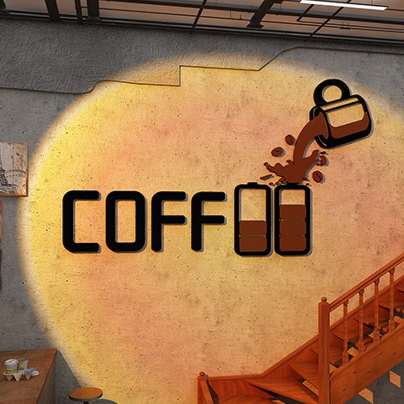 网红咖啡店墙面装饰吧台收银台背景橱窗玻璃门海报贴纸咖啡角布置,家居饰品,文化墙贴,淘宝优惠券,粉丝福利购,淘宝优惠卷