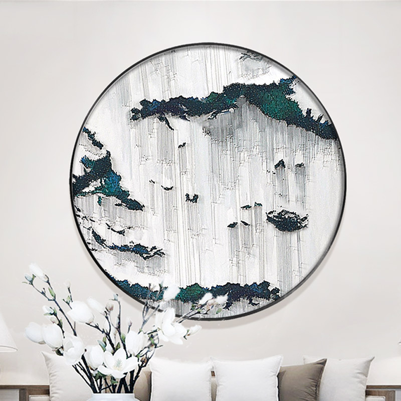 新中式立体装饰画实物立体手工挂画效果客厅入户玄关背景墙画图片