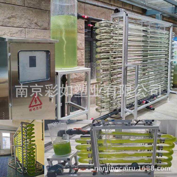 跑道式光合菌藻类设备二级藻类管道式光生物反应器藻类培养加工