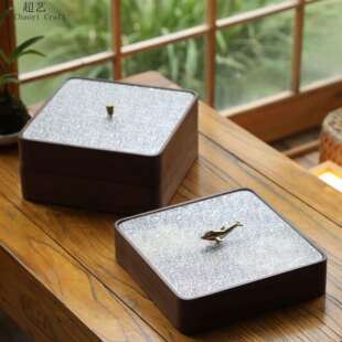 胡桃木实木果盒果盘家用客厅茶几坚果盘新年分格干果收纳盒糖果盒